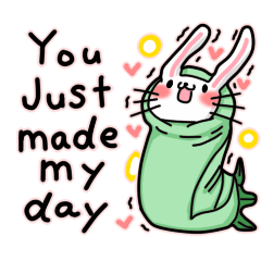 お菓子に包まったウサギちゃんスタンプ