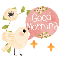 動く！✳︎花と小鳥の優しいスタンプ✳︎