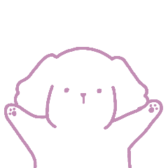 ふわふわわんこのスタンプ 〜淡紫ver〜