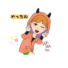 可愛いキャラのあいさつスタンプです