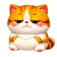 Puffy Ginger Cat Stickers