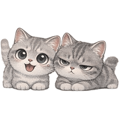 グレー猫しか勝たん。スタンプ