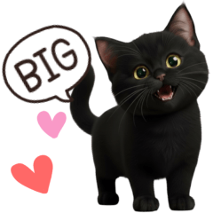 ふわふわ黒猫『基本スタンプ』2