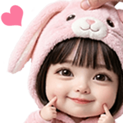 背景が動く！つままれポーズの女の子♪