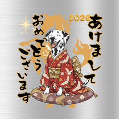 【再販BIG】着物のダルメシアンイラスト風