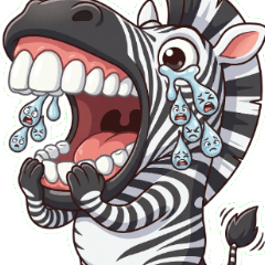 出っ歯なシマウマ気まずいけど丁寧な微笑み