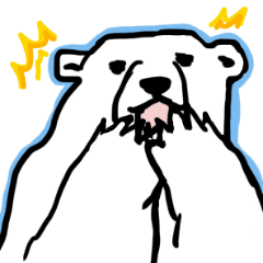 ホッキョクグマの日常スタンプ-お仕事でも!