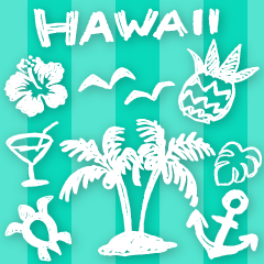 写真に貼れるデコ☆ハワイ（白もじ）