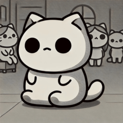 黒可愛らしい猫アニメのスタンプはかわいい