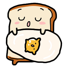 朝スタンプ｜目玉焼きふとん① ぽかぽか