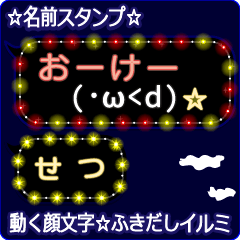 動く顔文字「せつ」の☆ふきだしイルミ