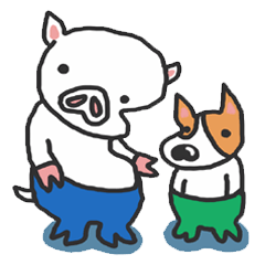 ブタまぁと仲良しコーギーGEN