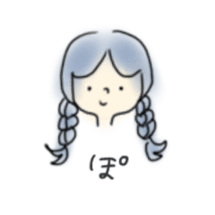 カラフルgirl&#39;s使えるゆるめスタンプ