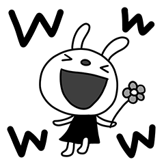 モノクロ★てるてるうさぎ