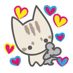 仲よし、ネコ君とねずみ君