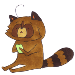 スマホゲーム好きなアライグマの洗井田さん