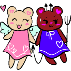 悪魔クマ、天使クマ