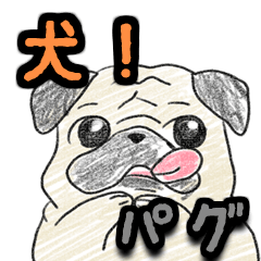 犬！のスタンプ　パグ
