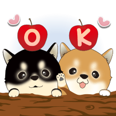 豆柴んず♡飛び出す残暑〜秋スタンプ