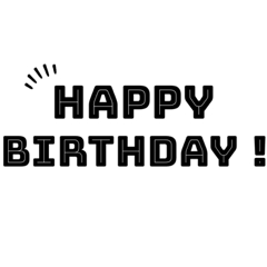 白黒でシンプルなHappyBirthday