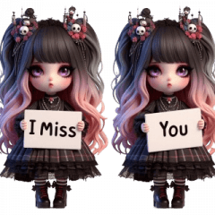 愛の告白をするゴシック双子少女