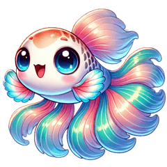 笑顔のアニメ風グッピー