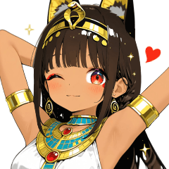 キュートなエジプト猫スタンプ