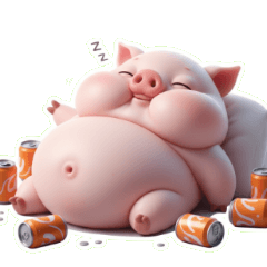 日曜日のぐうたらピンクブタ万歳！