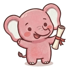 可愛いピンクのぞうさん 1