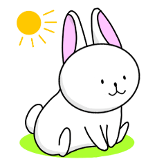 しろうさぎ。誰でも使えるスタンプ!