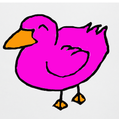 かわいいぴんくのアヒル