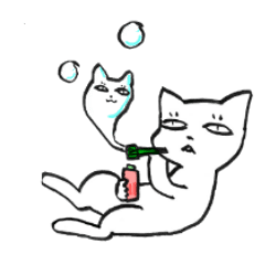 ねこだらスタンプ（いぬもいるよ）