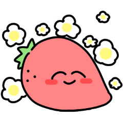 かわいいいちごのスタンプ