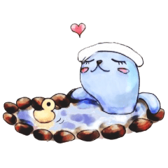 青いアザラシのスタンプ