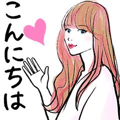 春カラー大人キレイ女子敬語スタンプ