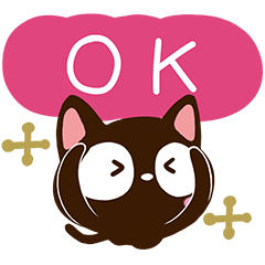 小さい黒猫スタンプ☆トロピカル