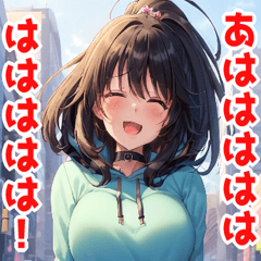 テンション高めのパーカー娘