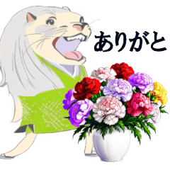 挨拶をする広報担当のマーさん(海獅子)