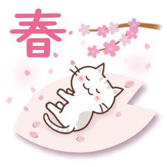「春」猫と空と桜♪ずっと使える♡