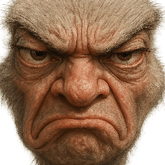 しかめ面のスタンプ