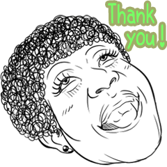 変顔スタンプ女性編vol.3 Thank you!