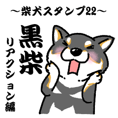 柴犬スタンプ22　黒柴～リアクション編～