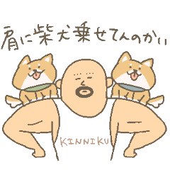 強面おじさんと柴わんず