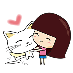 The girl and the cat