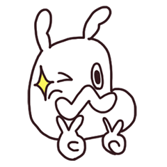 気持ちがうまく伝わないうさぎスタンプ