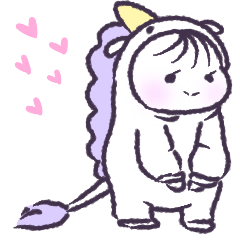 ユニコーンときぐるみと女の子