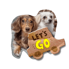 スタンプ　let's  ワン！