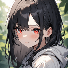 白いパーカーの女の子スタンプ