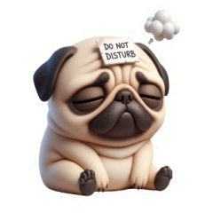 パグのクールなリアクション