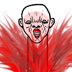 シュールな首長人間